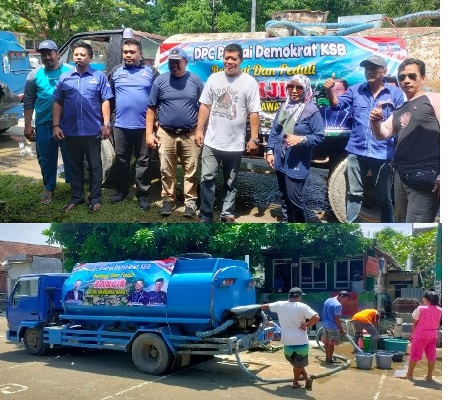 Distribusi Air Minum, DPC Demokrat KSB Berbagai Dan Peduli Banjir