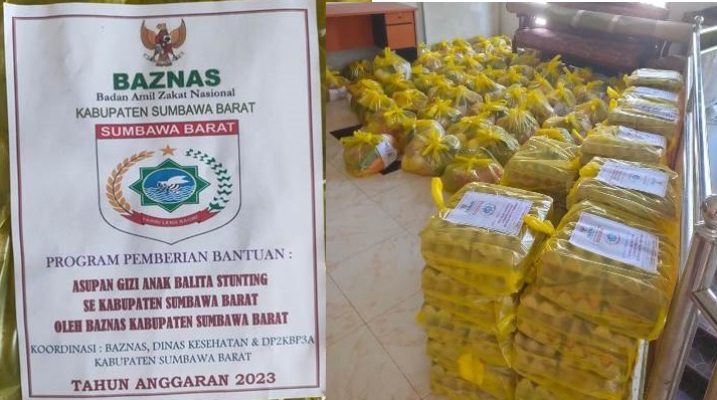 Hari Ini, Baznas KSB Beri Bantuan Untuk 100 Orang Anak Stunting