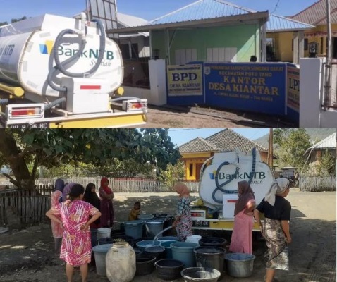 Bank NTB Syariah Distribusi Air Bersih Untuk Masyarakat Poto Tano