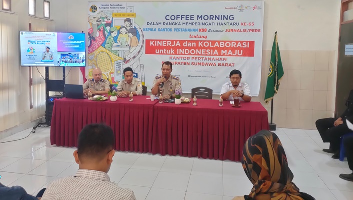 Peringati HANTARU ke-63, Pertanahan KSB Gelar Coffee Morning